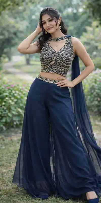 Navy Blue Banglory Silk Sequins Work Salwar Suit | Jump Suits, Salwar suit, Casual Suits, Creative suits, Designer Suits, Palazzo Suits, Party Wear Suits, Patiala Suits, Straight Suits
