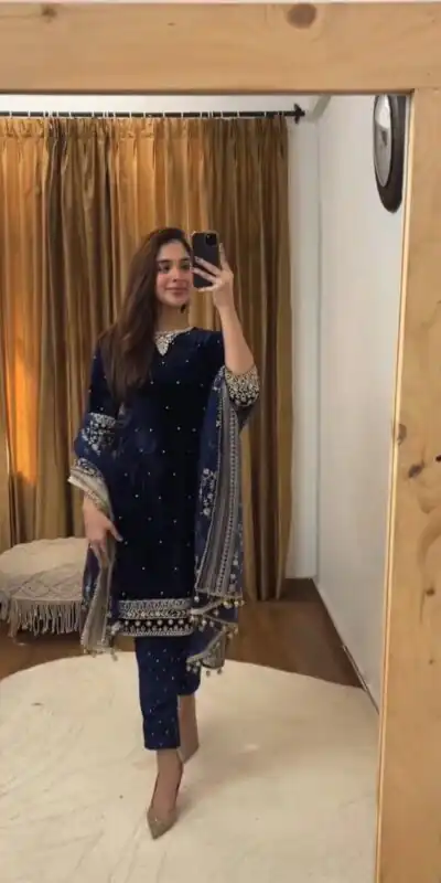 Navy Blue Butterfly Net Lace Embroidery Work Salwar Suit | Jump Suits, Tops & Bottoms, Track Suits, Salwar suit, Casual Suits, Creative suits, Designer Suits, Palazzo Suits, Party Wear Suits, Patiala Suits, Straight Suits, Trendy Wear