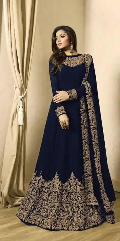 Navy Blue Georgette Cording Sharara Suit | Jump Suits, Salwar suit, Casual Suits, Creative suits, Designer Suits, Palazzo Suits, Party Wear Suits, Patiala Suits, Straight Suits