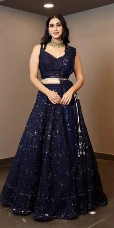 Navy Blue Georgette Embroidery Lehenga Choli | Lehenga, Bollywood Lehenga, Creative Lehenga, Designer Lehenga, Embroidered Lehenga, Party Wear Lehenga