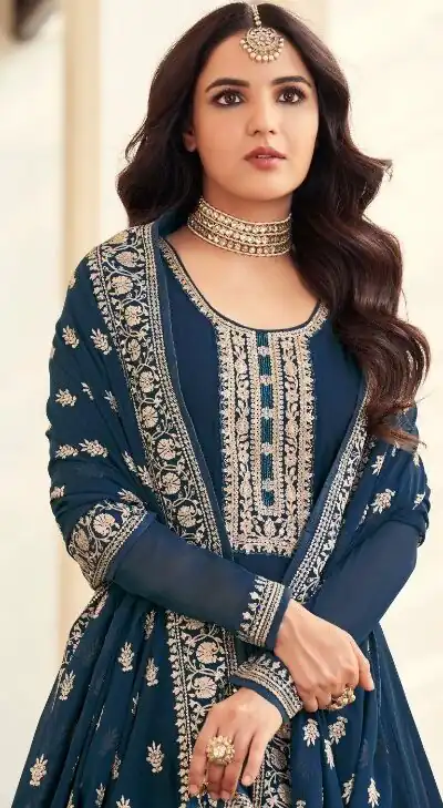 Navy Blue Georgette Embroidery Salwar Suit | Salwar suit, Casual Suits, Creative suits, Designer Suits, Palazzo Suits, Party Wear Suits, Patiala Suits, Straight Suits