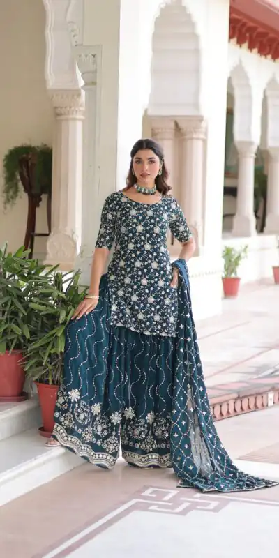 Navy Blue Georgette Embroidery Sequins Work Salwar Suit | Jump Suits, Salwar suit, Casual Suits, Creative suits, Designer Suits, Palazzo Suits, Party Wear Suits, Patiala Suits, Straight Suits