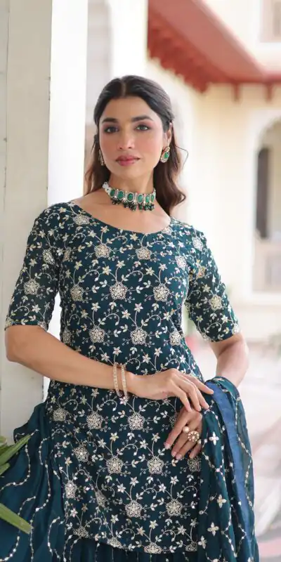 Navy Blue Georgette Embroidery Sequins Work Salwar Suit | Jump Suits, Salwar suit, Casual Suits, Creative suits, Designer Suits, Palazzo Suits, Party Wear Suits, Patiala Suits, Straight Suits