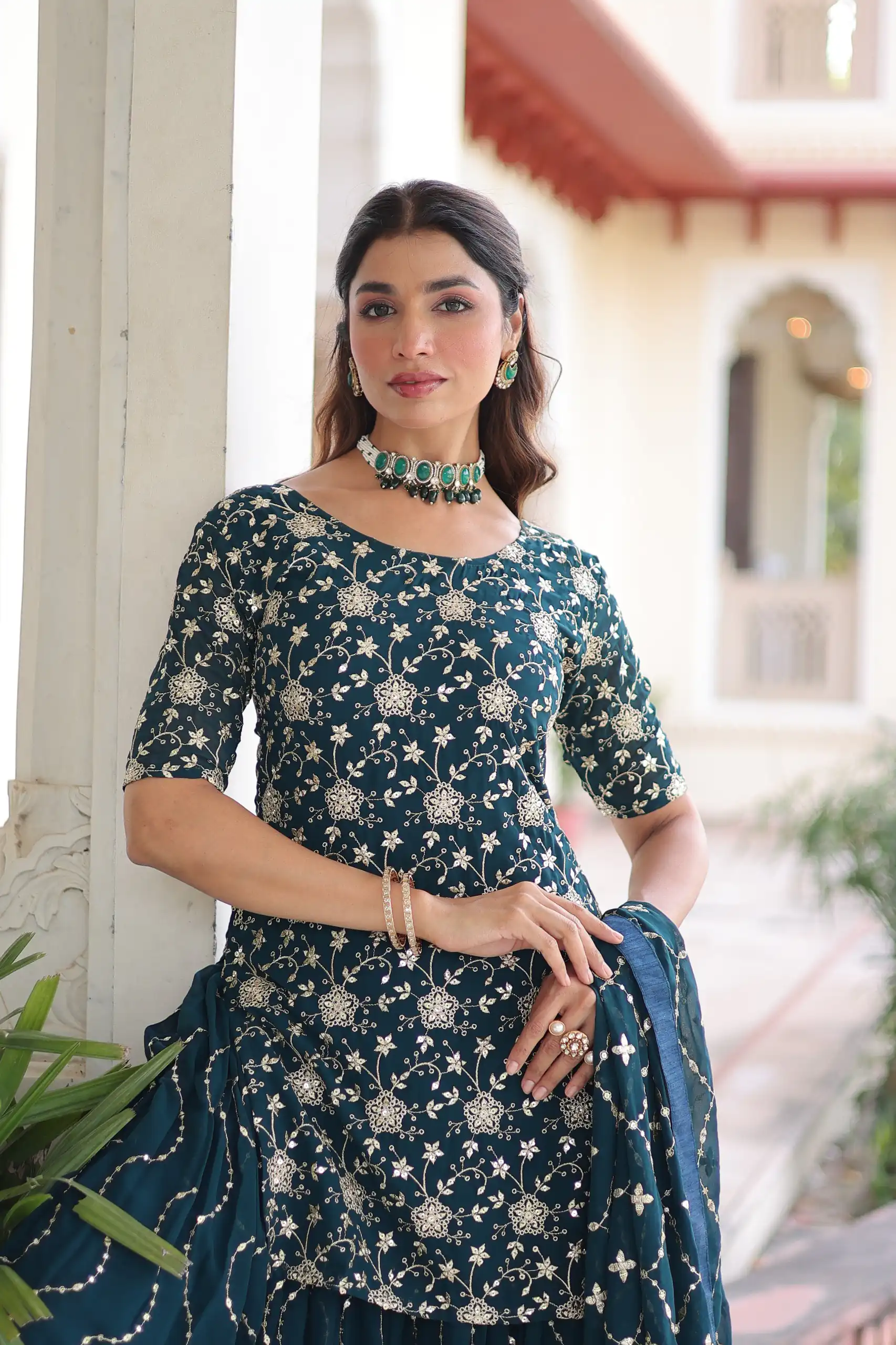 Navy Blue Georgette Embroidery Sequins Work Salwar Suit | Jump Suits, Salwar suit, Casual Suits, Creative suits, Designer Suits, Palazzo Suits, Party Wear Suits, Patiala Suits, Straight Suits