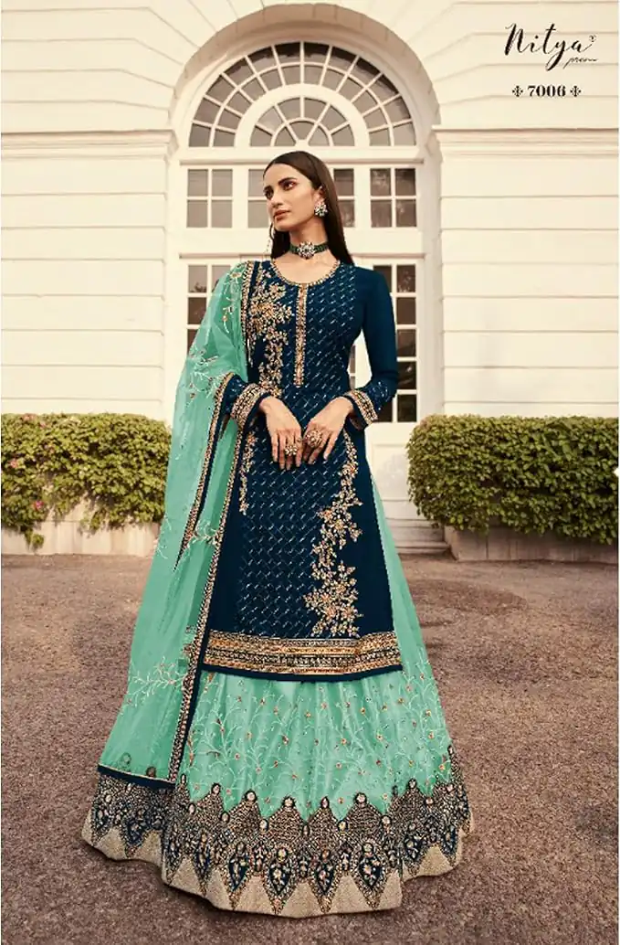 Navy Blue Georgette Embroidery Stone Work Lehenga Choli | Lehenga, Bollywood Lehenga, Creative Lehenga, Designer Lehenga, Embroidered Lehenga, Party Wear Lehenga