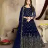 Navy Blue Georgette Multi Thread Zari Anarkali Suit | Anarkali Suits, Bollywood Anarkali, Creative-Anarkali, Designer Anarkali, Embroidered Anarkali, Party Wear Anarkali