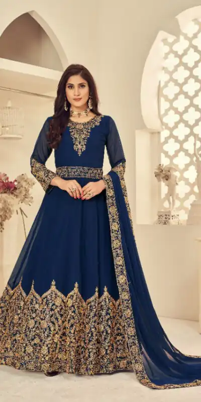 Navy Blue Georgette Stone Work Salwar Suit | Jump Suits, Salwar suit, Casual Suits, Creative suits, Designer Suits, Palazzo Suits, Party Wear Suits, Patiala Suits, Straight Suits