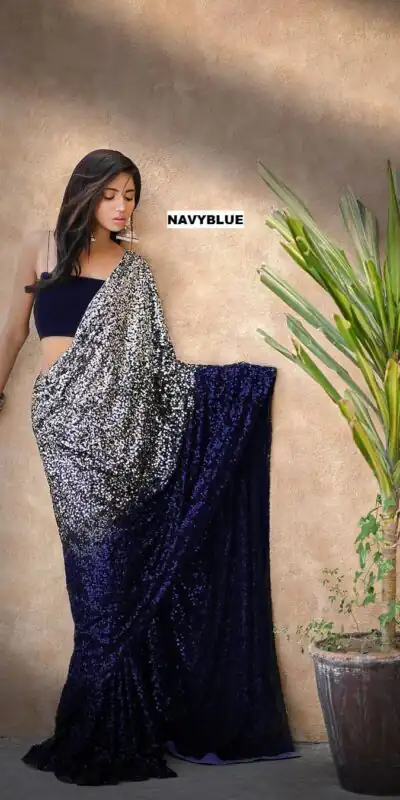 Navy Blue Heavy 60 Gram Georgette Saree | Sarees, Bollywood Sarees, Creative Sarees, Designer Sarees, Embroidered Sarees, Ethnic Saree, Modern Digital sarees, Party Wear Sarees