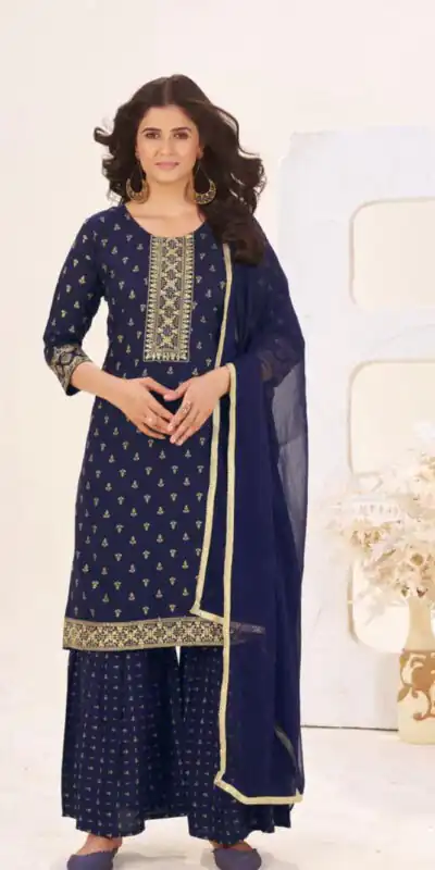 Navy Blue Rayon Lace Embroidery Work Salwar Suit | Jump Suits, Salwar suit, Casual Suits, Creative suits, Designer Suits, Palazzo Suits, Party Wear Suits, Patiala Suits, Straight Suits