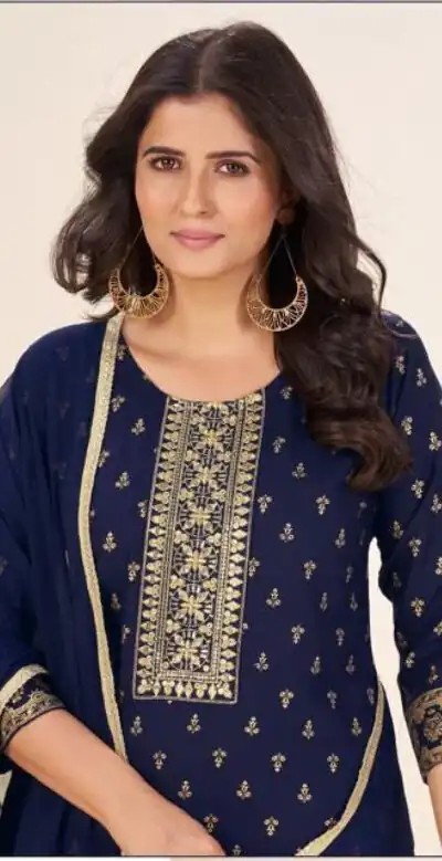 Navy Blue Rayon Lace Embroidery Work Salwar Suit | Jump Suits, Salwar suit, Casual Suits, Creative suits, Designer Suits, Palazzo Suits, Party Wear Suits, Patiala Suits, Straight Suits