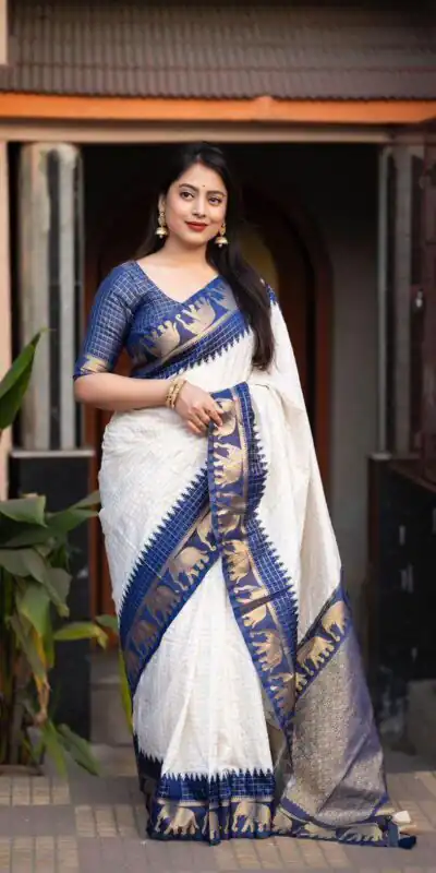 Navy Blue Soft Lichi Silk Jacquard Lace Saree | Sarees, Bollywood Sarees, Creative Sarees, Designer Sarees, Embroidered Sarees, Ethnic Saree, Modern Digital sarees, Party Wear Sarees