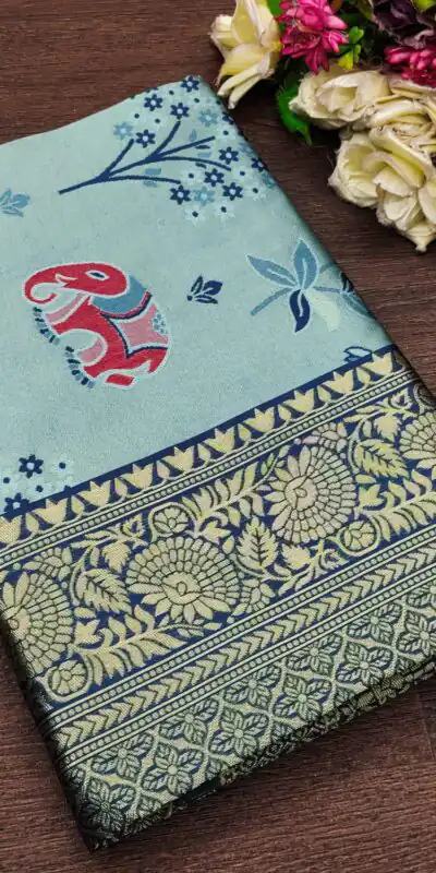 Navy Blue Soft Lichi Silk Jacquard Saree | Sarees, Bollywood Sarees, Creative Sarees, Designer Sarees, Embroidered Sarees, Ethnic Saree, Modern Digital sarees, Party Wear Sarees