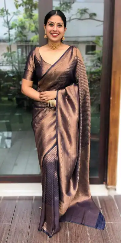 Navy Blue Soft Lichi Silk Lace Work Border Saree | Sarees, Bollywood Sarees, Creative Sarees, Designer Sarees, Embroidered Sarees, Ethnic Saree, Modern Digital sarees, Party Wear Sarees