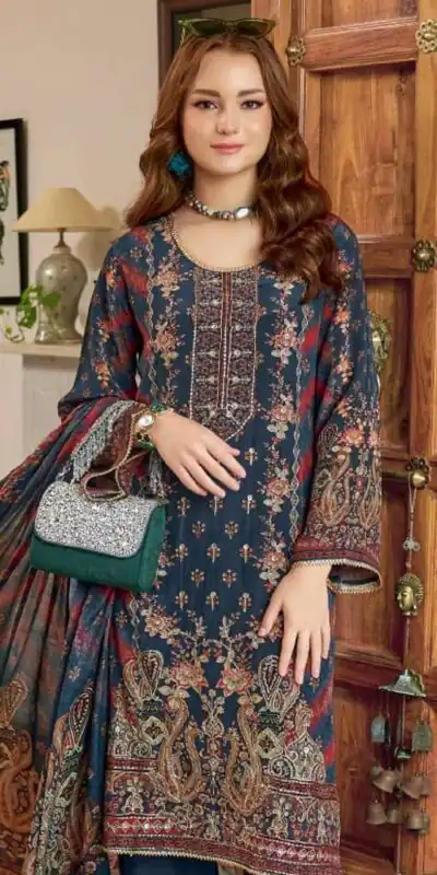 Navy Blue Tabby Satin Digital Print Salwar Suit | Jump Suits, Salwar suit, Casual Suits, Creative suits, Designer Suits, Palazzo Suits, Party Wear Suits, Patiala Suits, Straight Suits