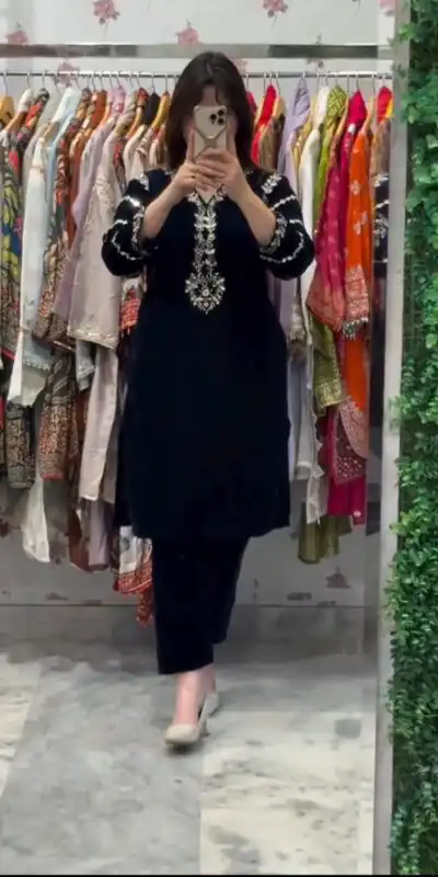 Navy Blue Velvet Sequence Salwar Suit | Jump Suits, Salwar suit, Casual Suits, Creative suits, Designer Suits, Palazzo Suits, Party Wear Suits, Patiala Suits, Straight Suits