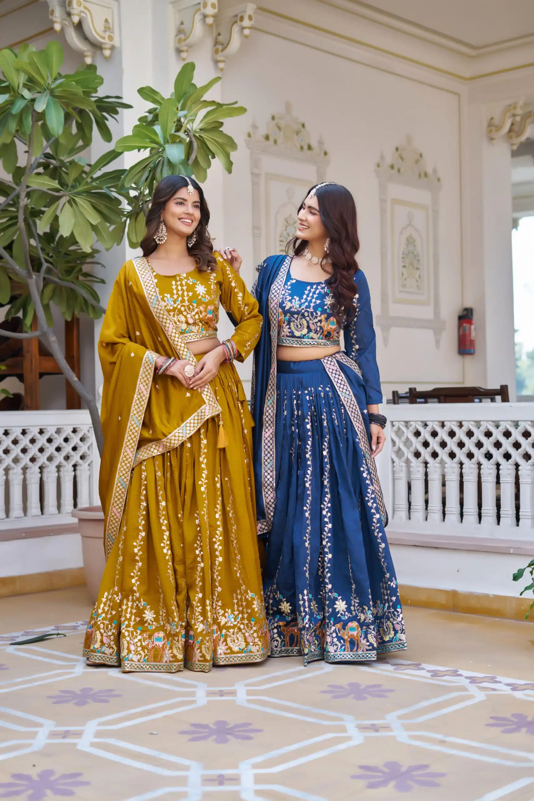 Navy Blue Vichitra Embroidery Work Lehenga Choli | Lehenga, Bollywood Lehenga, Creative Lehenga, Designer Lehenga, Embroidered Lehenga, Party Wear Lehenga