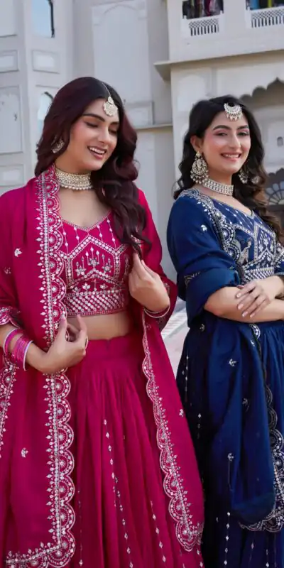 Navy Blue Vichitra Embroidery Work Lehenga Choli | Lehenga, Bollywood Lehenga, Creative Lehenga, Designer Lehenga, Embroidered Lehenga, Party Wear Lehenga