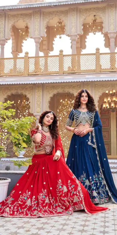 Navy Blue Vichitra Silk Thread Embroider Work Lehenga Choli | Lehenga, Bollywood Lehenga, Creative Lehenga, Designer Lehenga, Embroidered Lehenga, Party Wear Lehenga