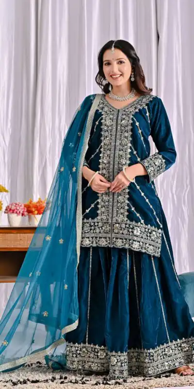 Navy Blue Viscous Velvet Embroidery Work Salwar Suit | Jump Suits, Salwar suit, Casual Suits, Creative suits, Designer Suits, Palazzo Suits, Party Wear Suits, Patiala Suits, Straight Suits