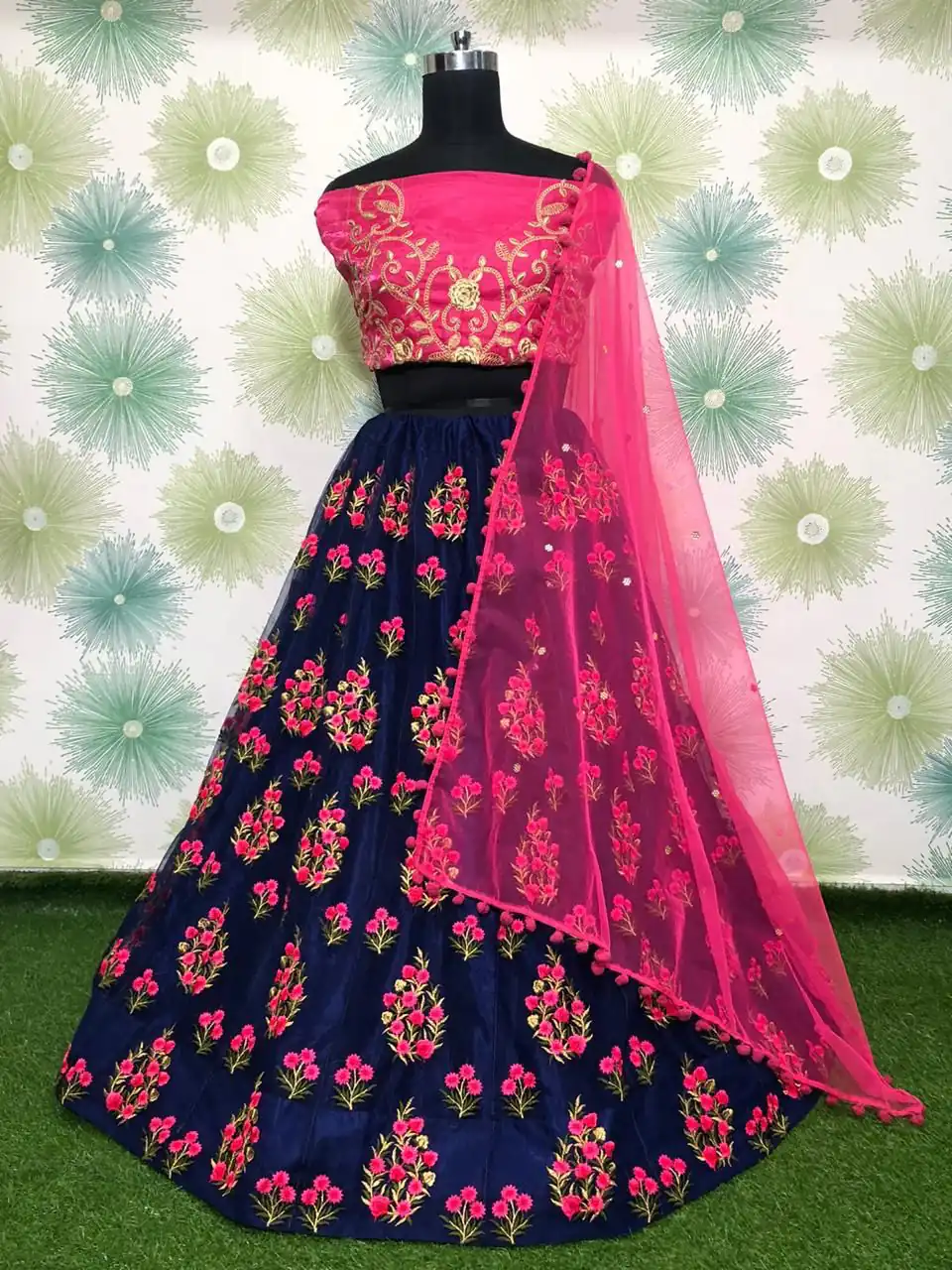 Navy Blue Zari Embroidery Net Lehenga Choli | Lehenga, Bollywood Lehenga, Creative Lehenga, Designer Lehenga, Embroidered Lehenga, Party Wear Lehenga