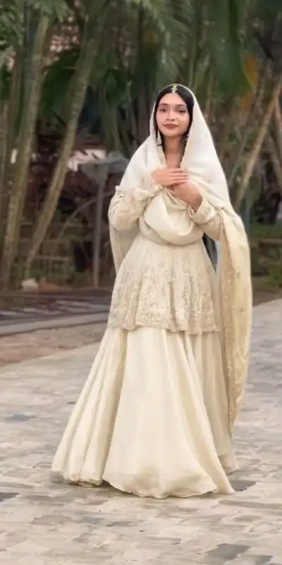 Off White Chinon Silk Embroidery Work Salwar Suit | Jump Suits, Tops & Bottoms, Track Suits, Salwar suit, Casual Suits, Creative suits, Designer Suits, Palazzo Suits, Party Wear Suits, Patiala Suits, Straight Suits, Trendy Wear