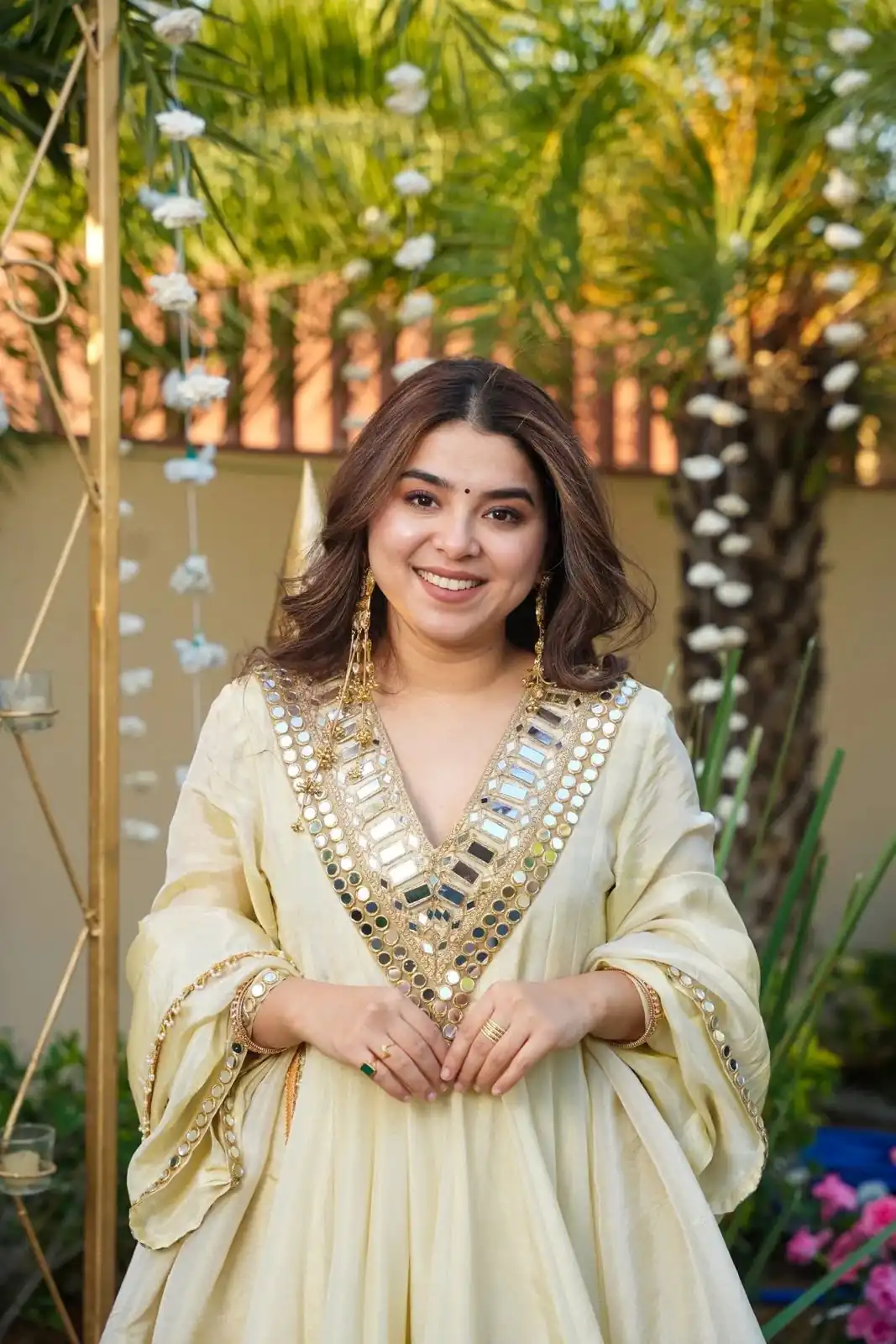 Off White Cosmos Mirror Lace Work Salwar Suit | Jump Suits, Tops & Bottoms, Track Suits, Salwar suit, Casual Suits, Creative suits, Designer Suits, Palazzo Suits, Party Wear Suits, Patiala Suits, Straight Suits, Trendy Wear
