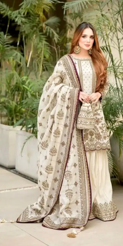 Off White Crush Georgette Sequence Work Salwar Suit | Jump Suits, Salwar suit, Casual Suits, Creative suits, Designer Suits, Palazzo Suits, Party Wear Suits, Patiala Suits, Straight Suits