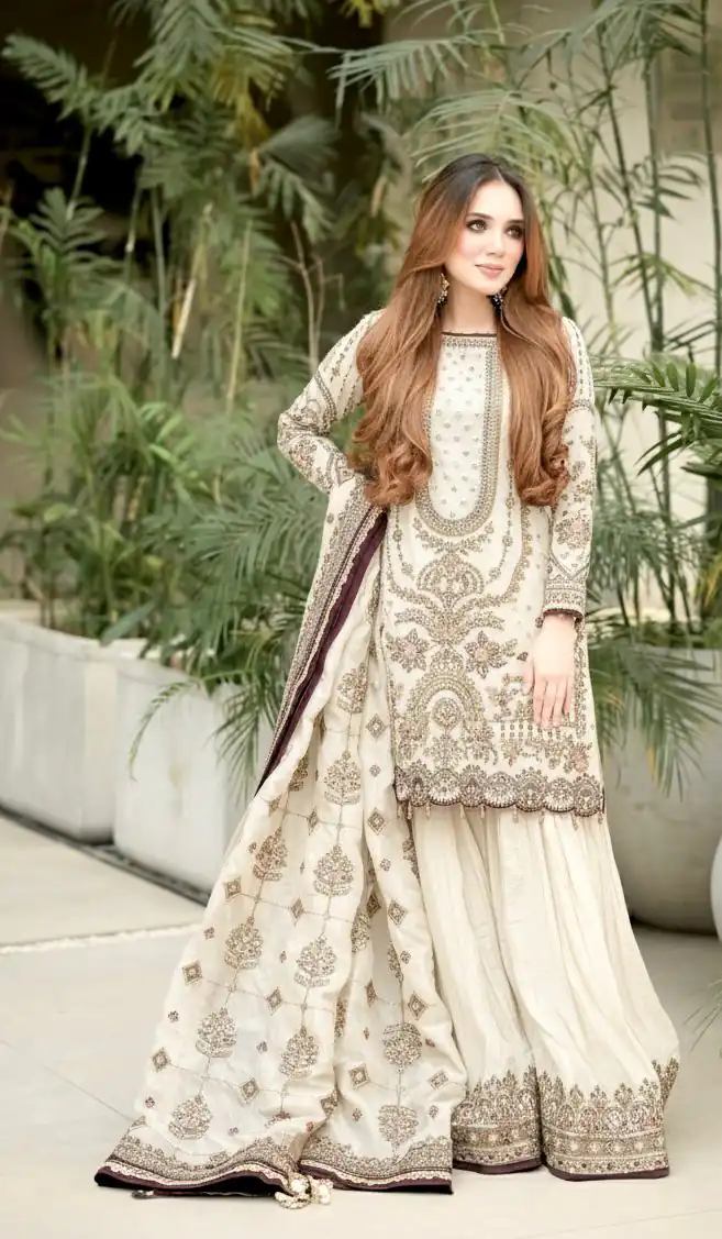 Off White Crush Georgette Sequence Work Salwar Suit | Jump Suits, Salwar suit, Casual Suits, Creative suits, Designer Suits, Palazzo Suits, Party Wear Suits, Patiala Suits, Straight Suits
