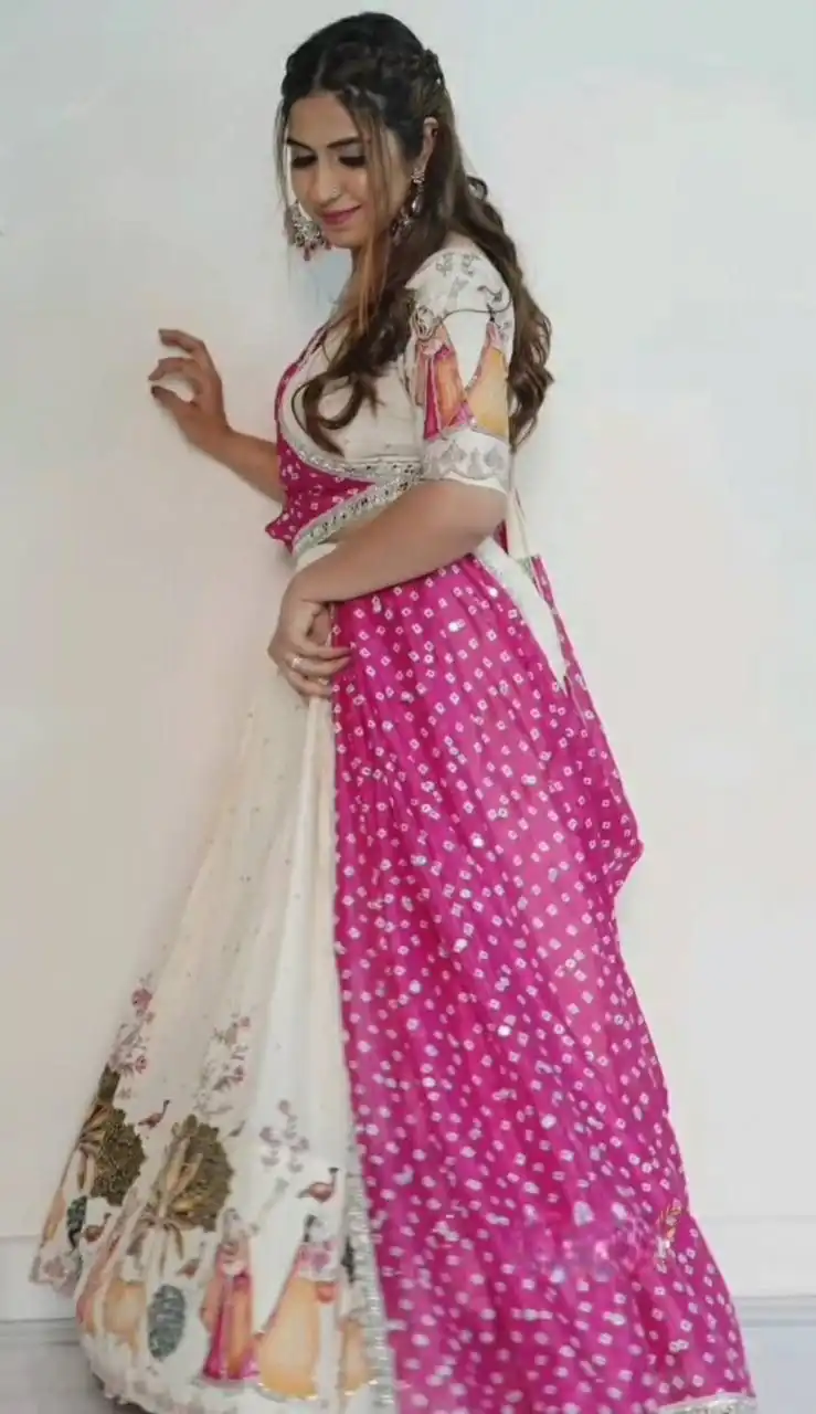 Off White Dola Silk Foil Work Lehenga Choli | Lehenga, Bollywood Lehenga, Creative Lehenga, Designer Lehenga, Embroidered Lehenga, Party Wear Lehenga