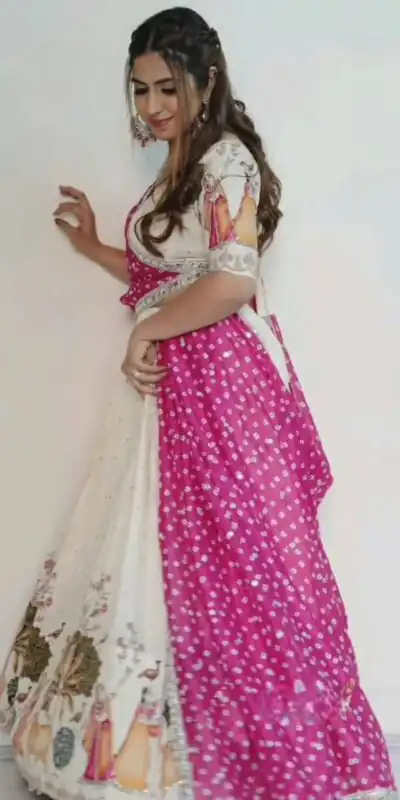 Off White Dola Silk Foil Work Lehenga Choli | Lehenga, Bollywood Lehenga, Creative Lehenga, Designer Lehenga, Embroidered Lehenga, Party Wear Lehenga