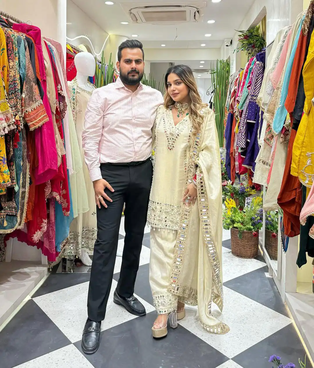 Off White Georgette Embroidery Mirror Work Salwar Suit | Jump Suits, Salwar suit, Casual Suits, Creative suits, Designer Suits, Palazzo Suits, Party Wear Suits, Patiala Suits, Straight Suits