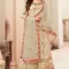 Off  White Georgette Jacquard Diamond Sharara Suit | Jump Suits, Salwar suit, Casual Suits, Creative suits, Designer Suits, Palazzo Suits, Party Wear Suits, Patiala Suits, Straight Suits