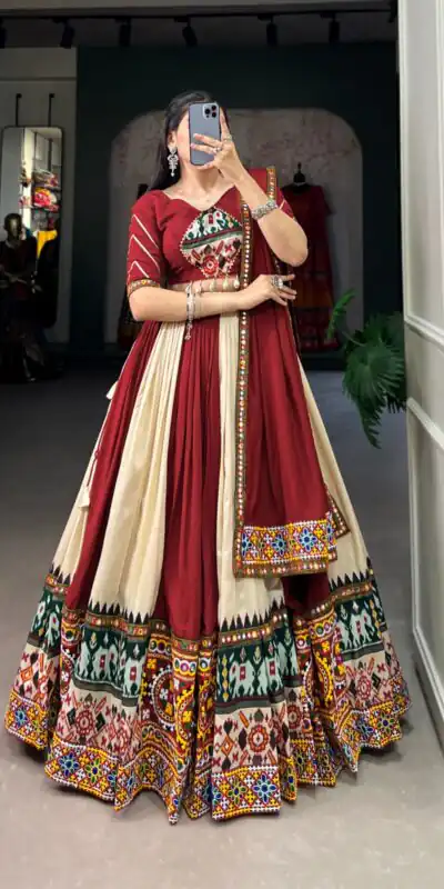 Off White Rayon Printed Silk Work Lehenga Choli | Lehenga, Bollywood Lehenga, Creative Lehenga, Designer Lehenga, Embroidered Lehenga, Party Wear Lehenga
