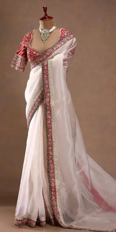 Off White Space Silk With Sequins Work Saree | Sarees, Bollywood Sarees, Creative Sarees, Designer Sarees, Embroidered Sarees, Ethnic Saree, Modern Digital sarees, Party Wear Sarees