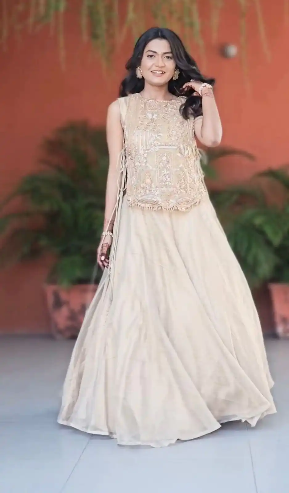 Off White Vichitra Silk Embroidery Work Lehenga Choli | Lehenga, Bollywood Lehenga, Creative Lehenga, Designer Lehenga, Embroidered Lehenga, Party Wear Lehenga