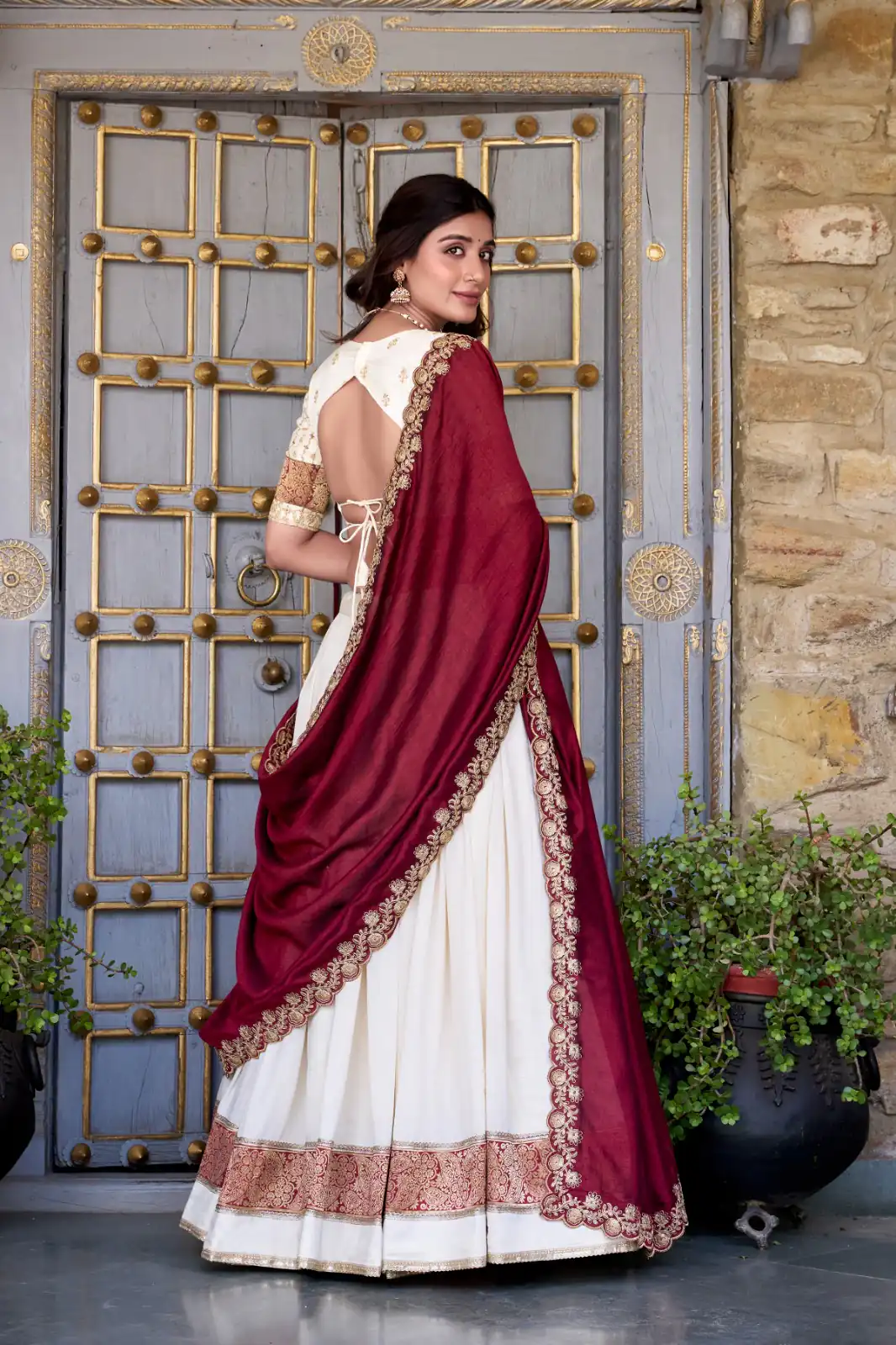 Off White Vichitra Silk Embroidery Zari Work Lehenga Choli | Lehenga, Bollywood Lehenga, Creative Lehenga, Designer Lehenga, Embroidered Lehenga, Party Wear Lehenga