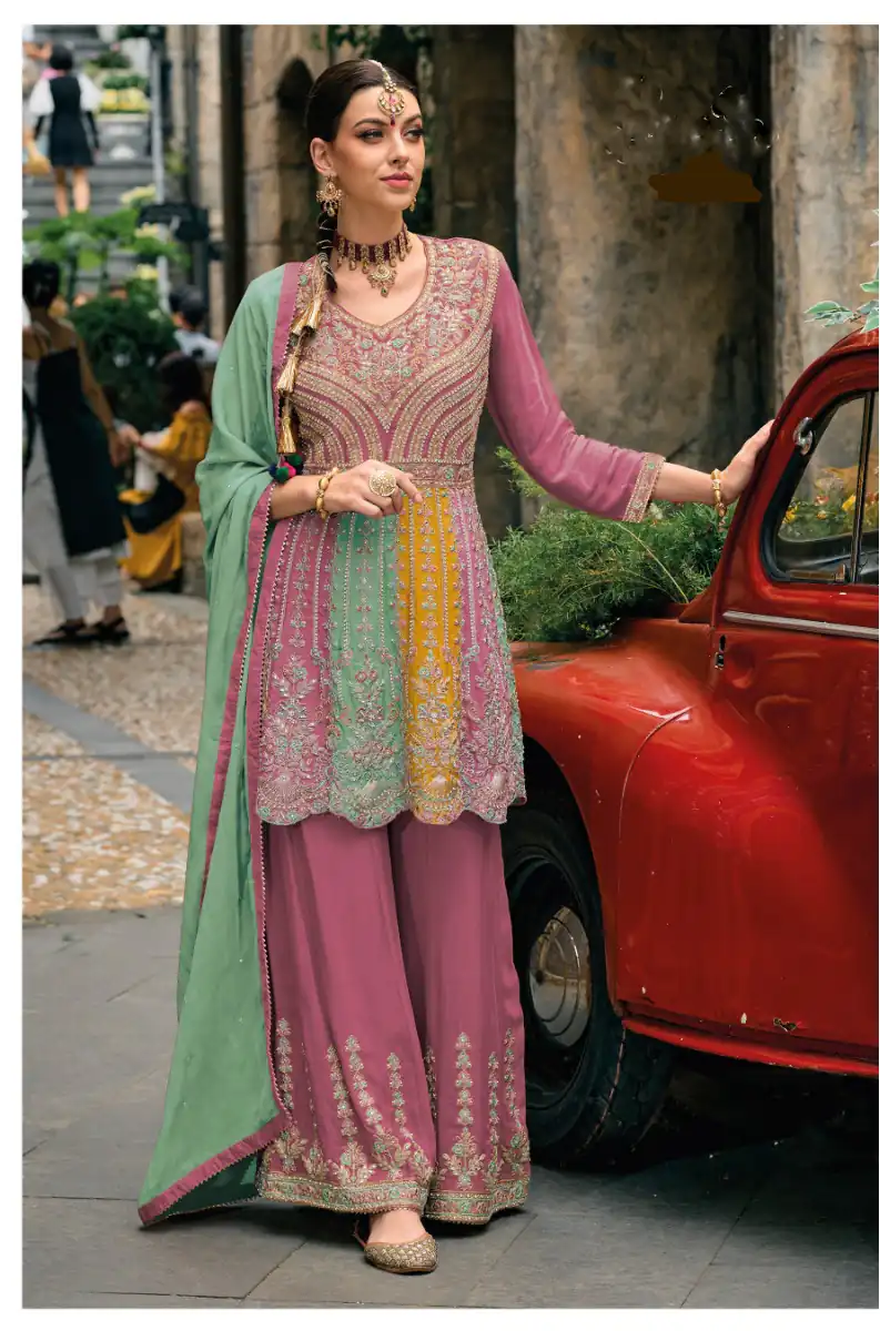 Onion Chinon Embroidery Lace Work Salwar Suit | Jump Suits, Salwar suit, Casual Suits, Creative suits, Designer Suits, Palazzo Suits, Party Wear Suits, Patiala Suits, Straight Suits