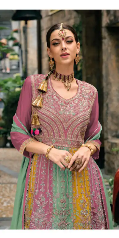 Onion Chinon Embroidery Work Salwar Suit | Jump Suits, Salwar suit, Casual Suits, Creative suits, Designer Suits, Palazzo Suits, Party Wear Suits, Patiala Suits, Straight Suits