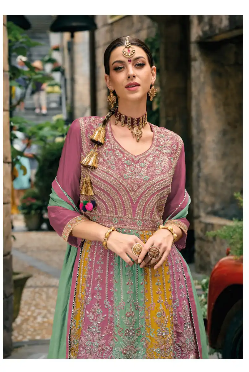 Onion Chinon Embroidery Work Salwar Suit | Jump Suits, Salwar suit, Casual Suits, Creative suits, Designer Suits, Palazzo Suits, Party Wear Suits, Patiala Suits, Straight Suits