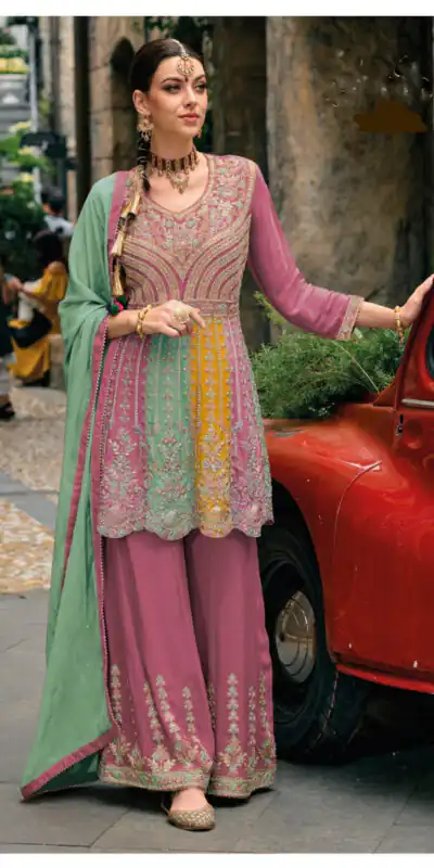 Onion Chinon Embroidery Work Salwar Suit | Jump Suits, Salwar suit, Casual Suits, Creative suits, Designer Suits, Palazzo Suits, Party Wear Suits, Patiala Suits, Straight Suits
