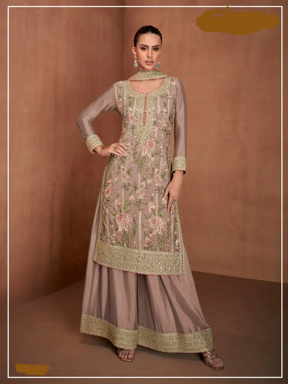 Onion Chinon Embroidery Work Salwar Suit | Jump Suits, Salwar suit, Casual Suits, Creative suits, Designer Suits, Palazzo Suits, Party Wear Suits, Patiala Suits, Straight Suits