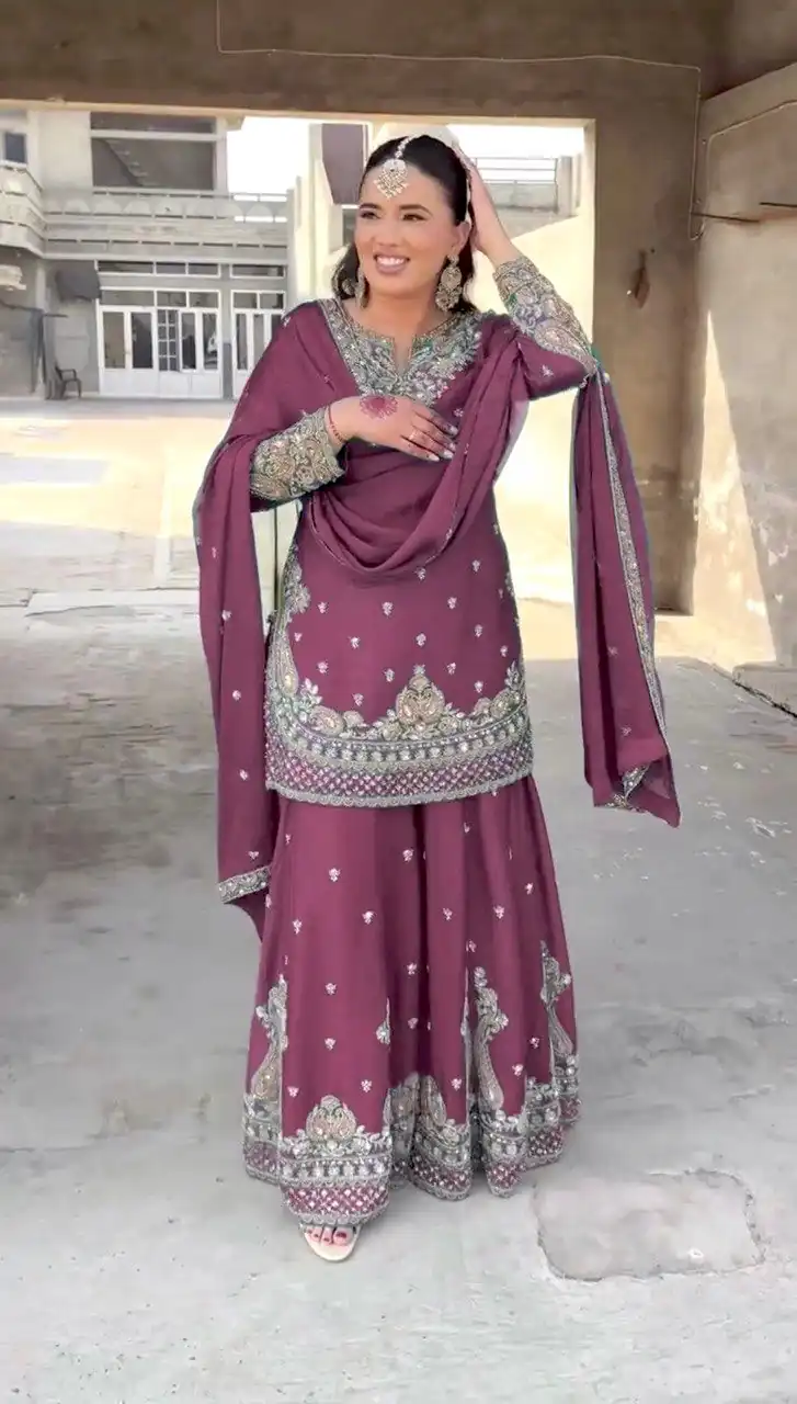 Onion Chinon Silk Embroidery Work Salwar Suit | Jump Suits, Salwar suit, Casual Suits, Creative suits, Designer Suits, Palazzo Suits, Party Wear Suits, Patiala Suits, Straight Suits