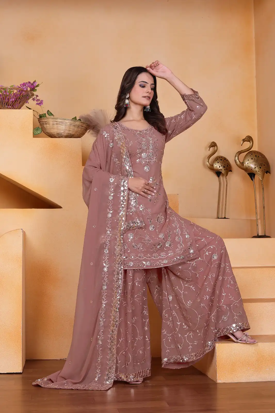 Onion Fox Georgette Embroidery Work Salwar Suit | Jump Suits, Salwar suit, Casual Suits, Creative suits, Designer Suits, Palazzo Suits, Party Wear Suits, Patiala Suits, Straight Suits