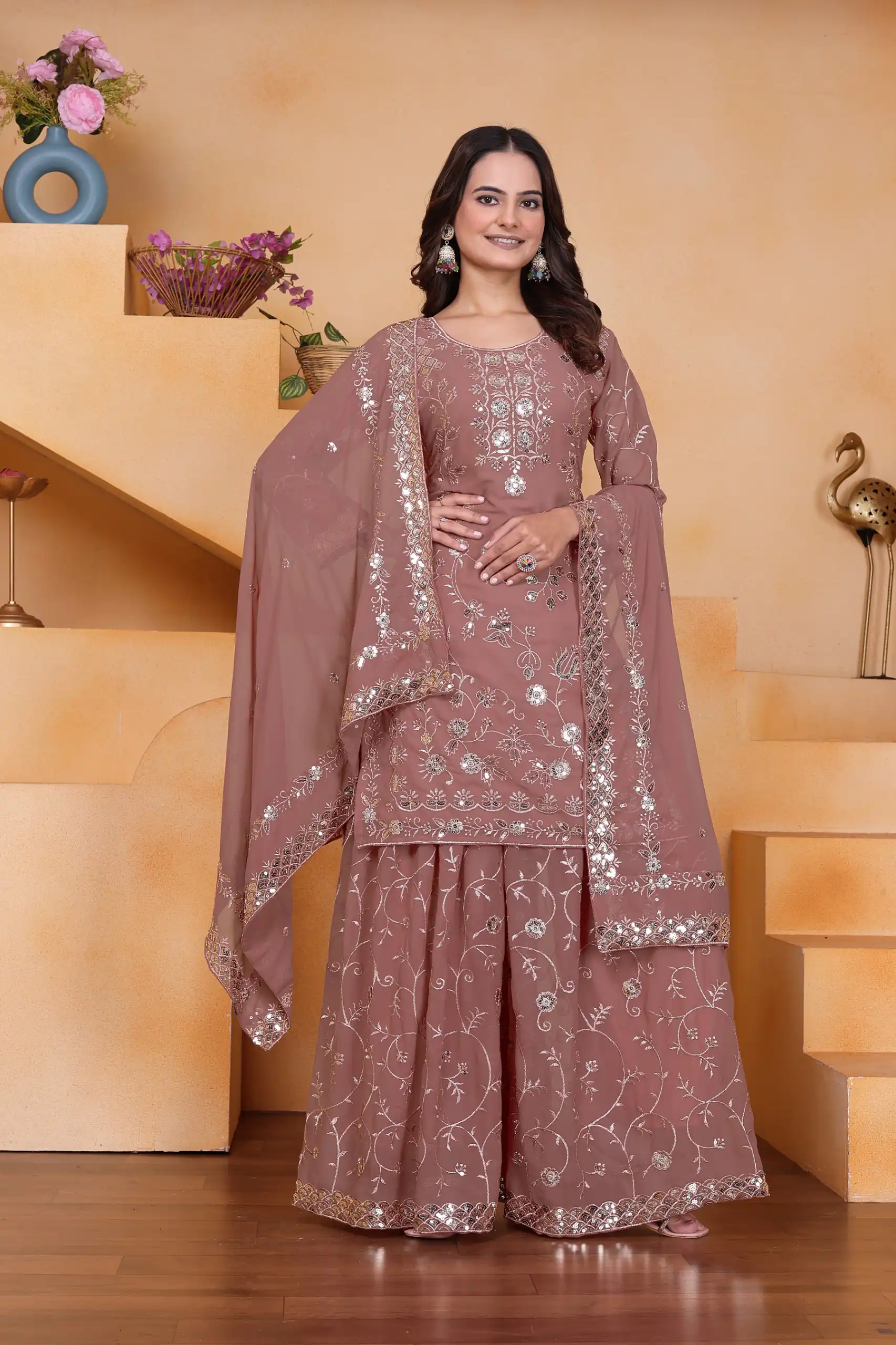 Onion Fox Georgette Embroidery Work Salwar Suit | Jump Suits, Salwar suit, Casual Suits, Creative suits, Designer Suits, Palazzo Suits, Party Wear Suits, Patiala Suits, Straight Suits