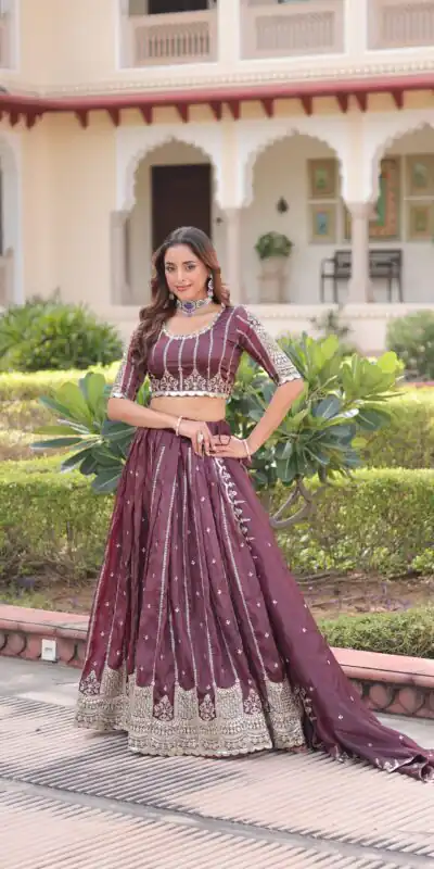 Onion Gold Crush Embroidery Zari Work Lehenga Choli | Lehenga, Bollywood Lehenga, Creative Lehenga, Designer Lehenga, Embroidered Lehenga, Party Wear Lehenga