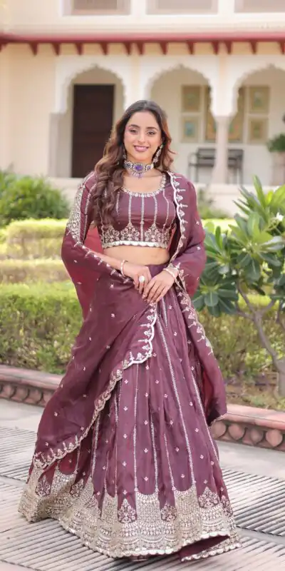 Onion Gold Crush Embroidery Zari Work Lehenga Choli | Lehenga, Bollywood Lehenga, Creative Lehenga, Designer Lehenga, Embroidered Lehenga, Party Wear Lehenga