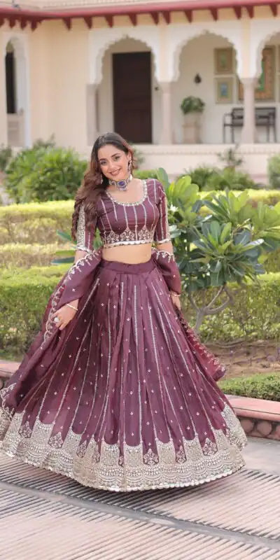 Onion Gold Crush Embroidery Zari Work Lehenga Choli | Lehenga, Bollywood Lehenga, Creative Lehenga, Designer Lehenga, Embroidered Lehenga, Party Wear Lehenga