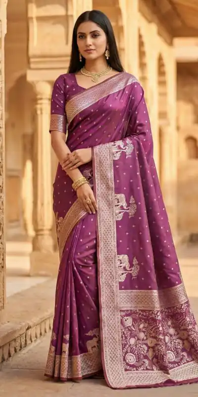 Onion Pure Banarasi Silk Zari Lace Work Saree | Sarees, Bollywood Sarees, Creative Sarees, Designer Sarees, Embroidered Sarees, Ethnic Saree, Modern Digital sarees, Party Wear Sarees