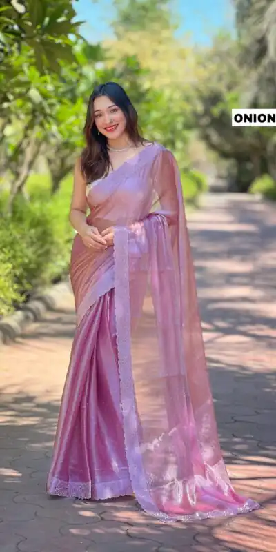 Onion Silk Diamond Sequins Saree | Sarees, Bollywood Sarees, Creative Sarees, Designer Sarees, Embroidered Sarees, Ethnic Saree, Modern Digital sarees, Party Wear Sarees