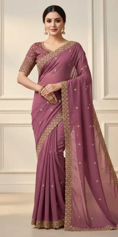 Onion Star Georgette Embroidery Work Saree | Sarees, Bollywood Sarees, Creative Sarees, Designer Sarees, Embroidered Sarees, Ethnic Saree, Modern Digital sarees, Party Wear Sarees